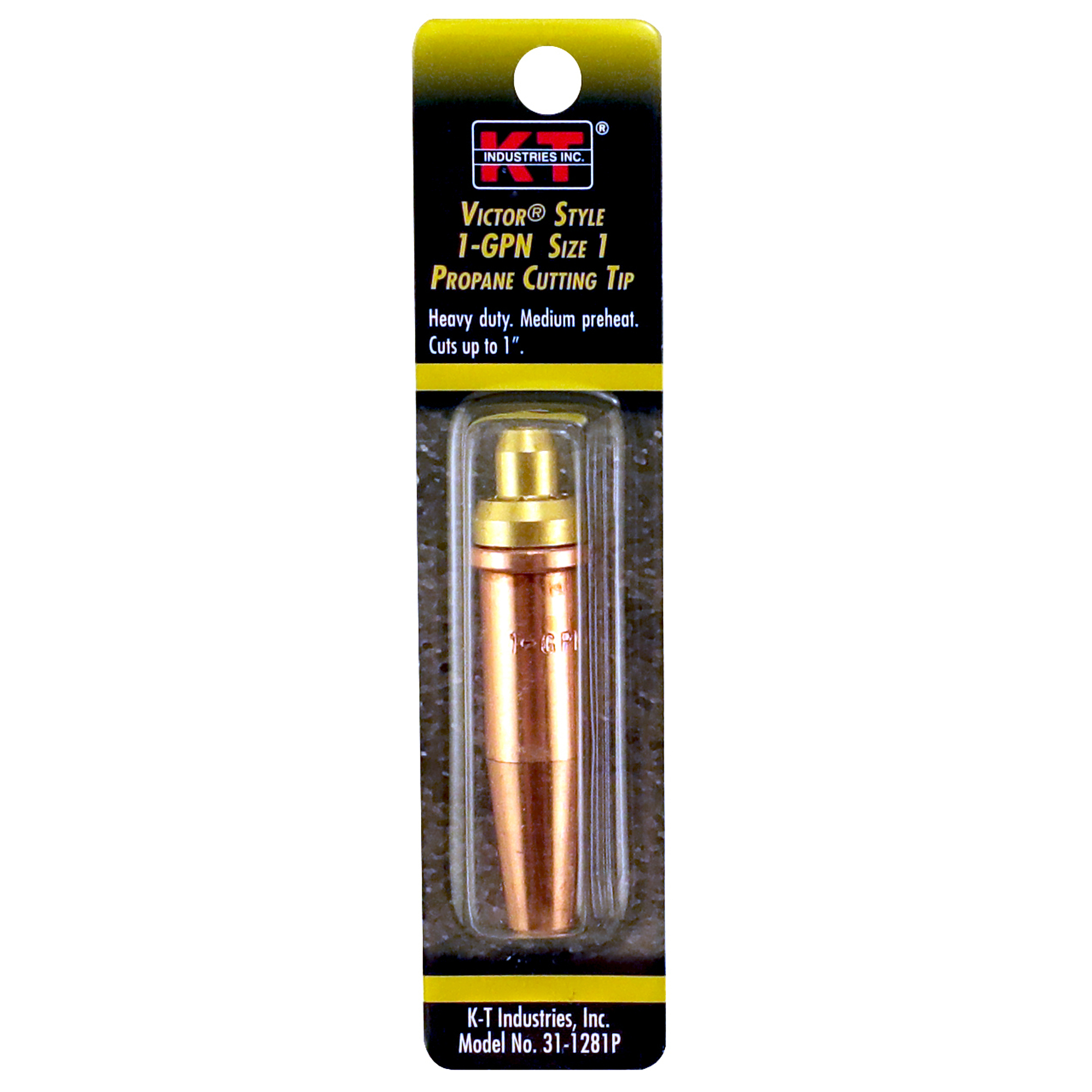 K-T Industries Propane Cutting Tip — Size 1, Copper and Brass, Model# 31-1281P